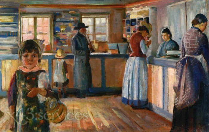 Edvard Munch - Am Gemischtwarenladen in Vrengen - At the General Store in Vrengen - zum Schließen ins Bild klicken